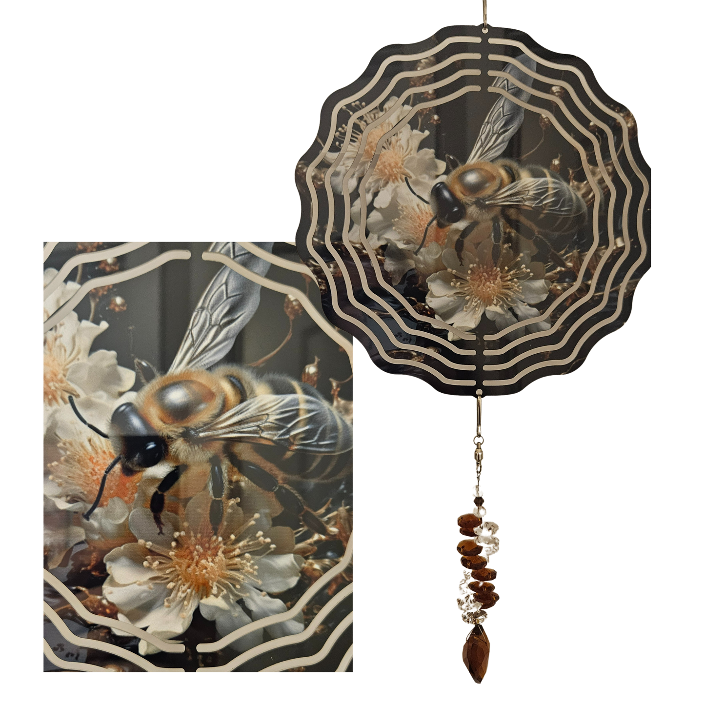 Wind Spinner - Bee - Black & Gold