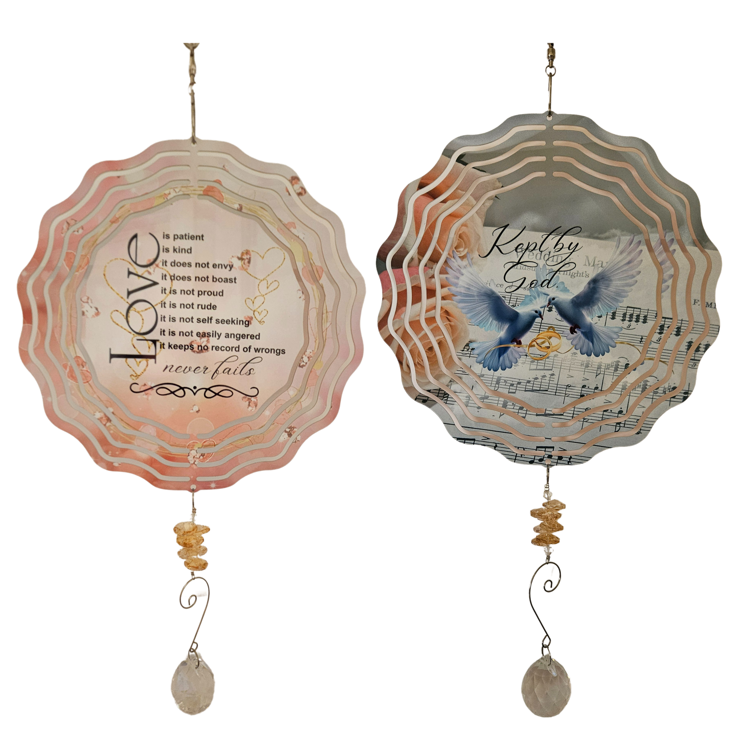 Wind Spinner - Kept By God - Love Verse - Wedding & Anniversary