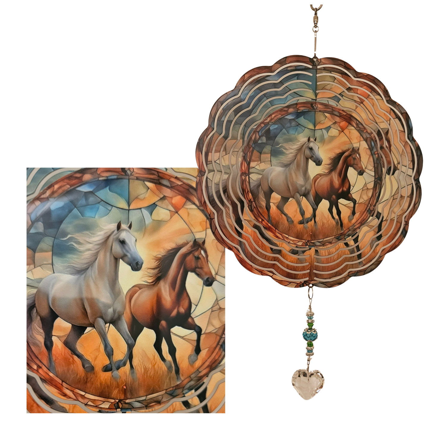 Wind Spinner - Horse Duo - Stainglass