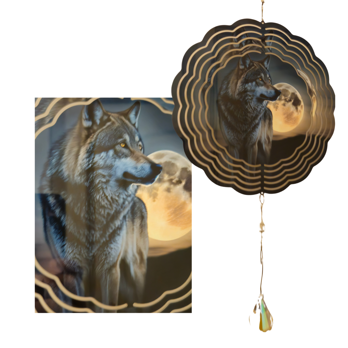 Wind Spinner - Wolf - Moon