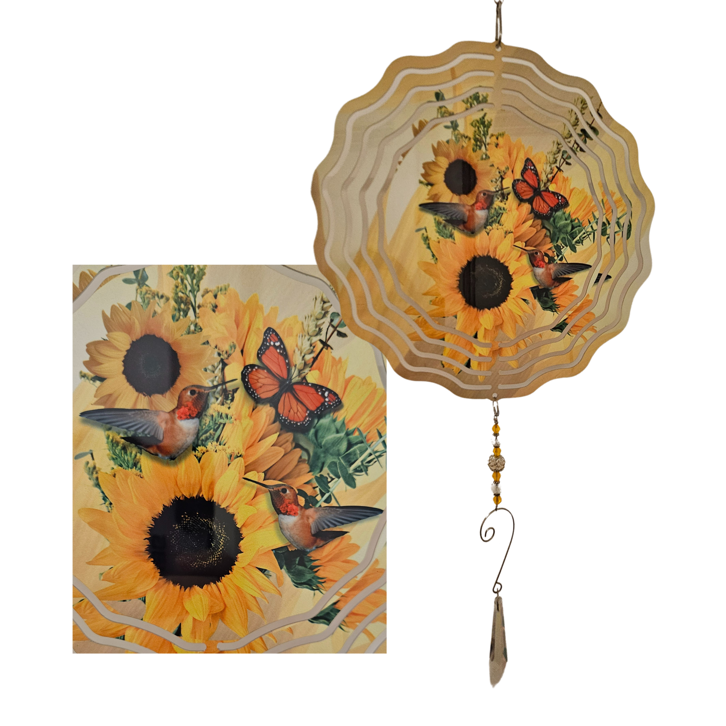 Wind Spinner - Hummingbirds - Sunflowers
