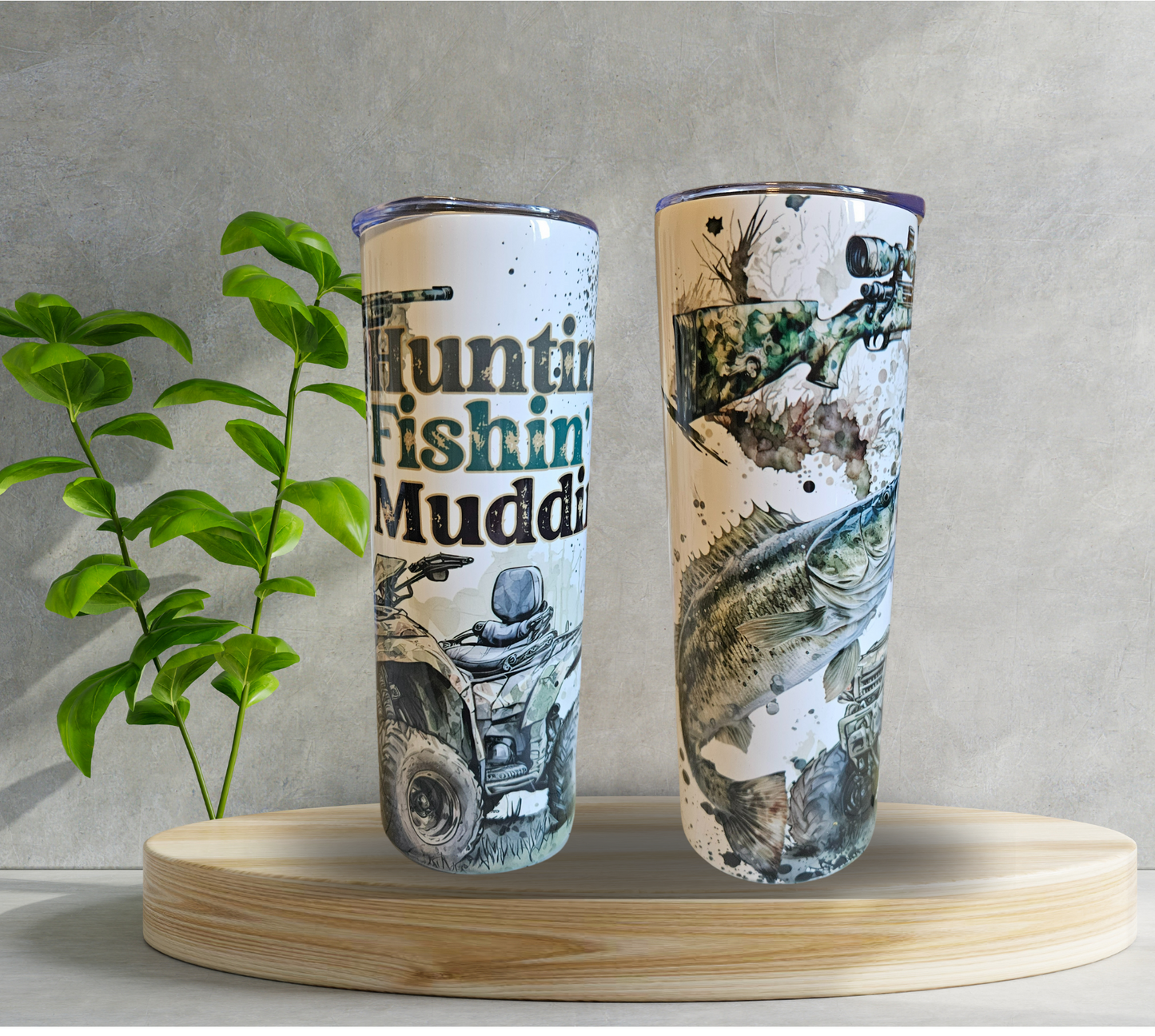 20 oz Water Tumbler - Hunting Fishing Muddin'