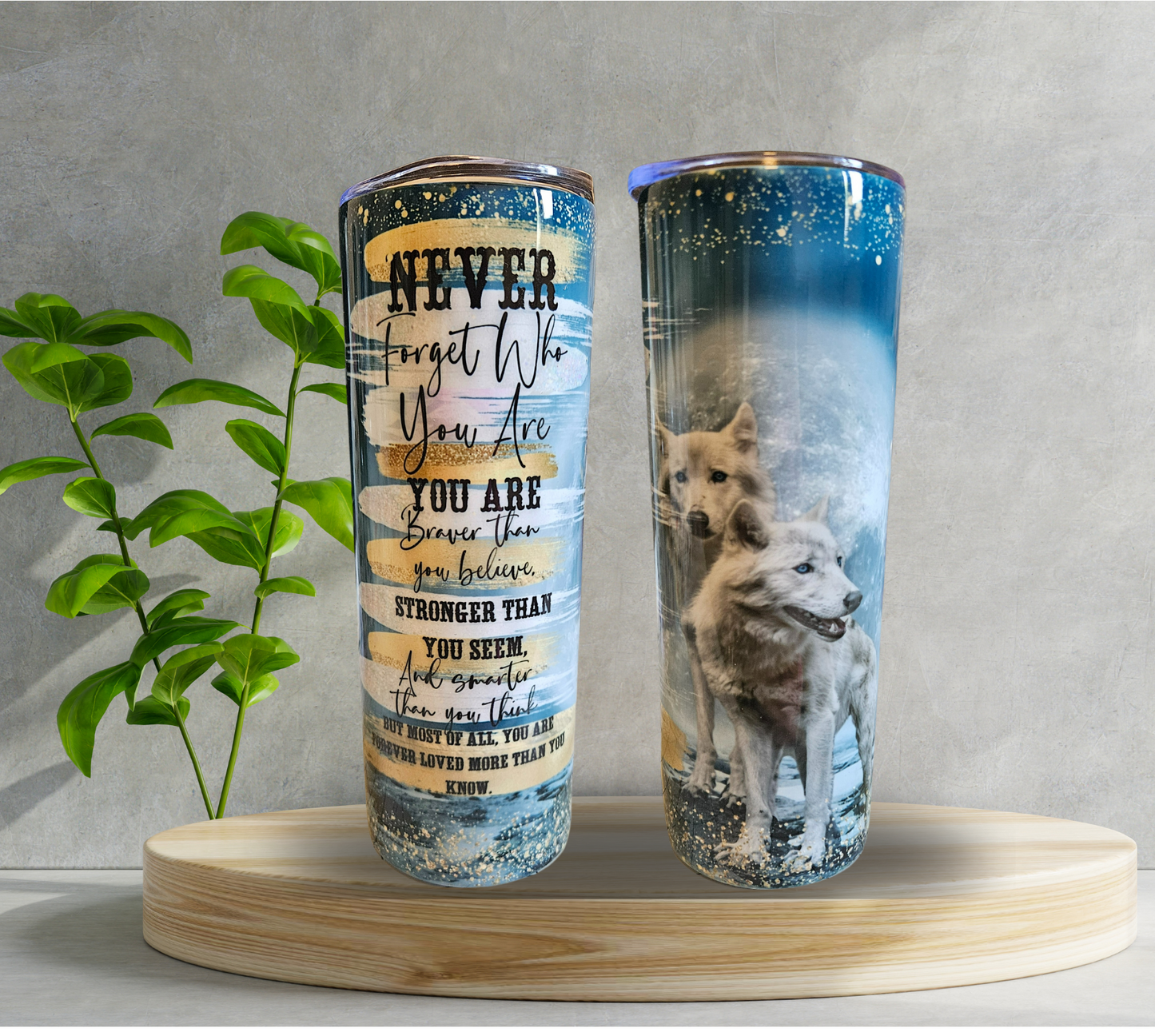 20 oz Water Tumbler - Never Forget - Wolves