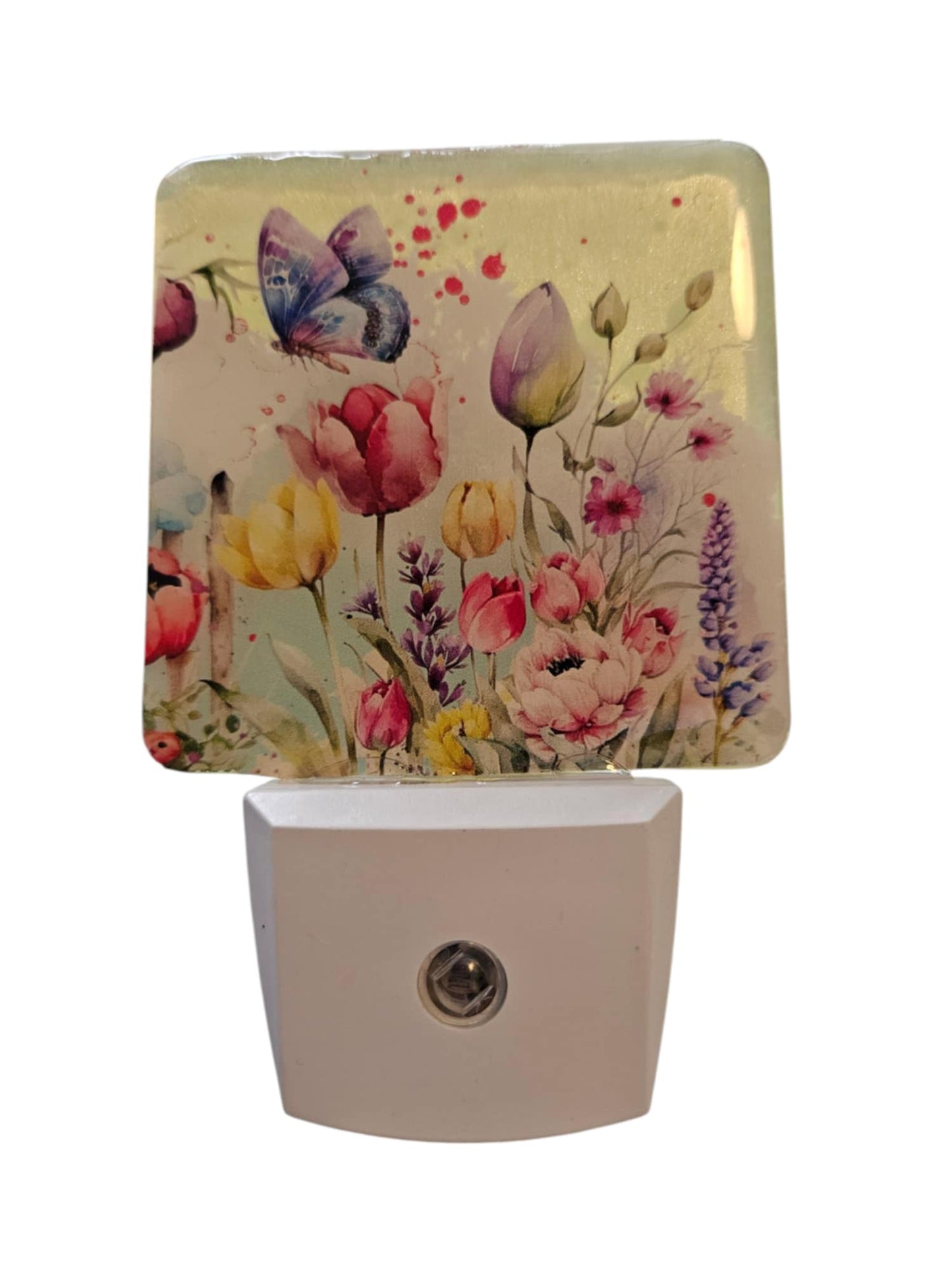 Spring Flowers/Butterfly/Yellow Glitter
