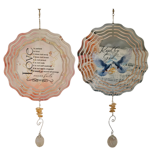 Wind Spinner - Kept By God - Love Verse - Wedding & Anniversary