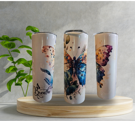 20 oz Water Tumbler - Butterfly (Breathe)