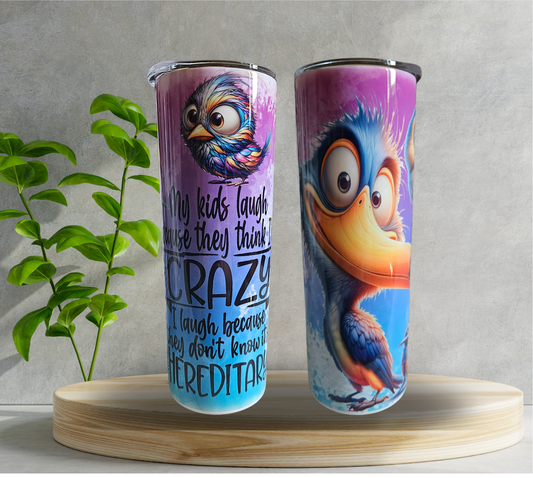 20 oz Water Tumbler - Crazy Birds