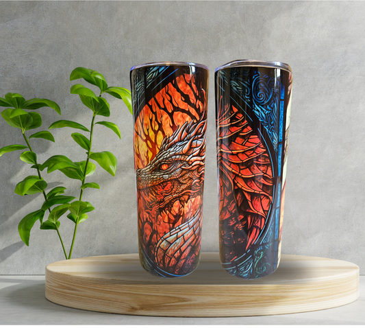 20 oz Water Tumbler - Dragon - Red