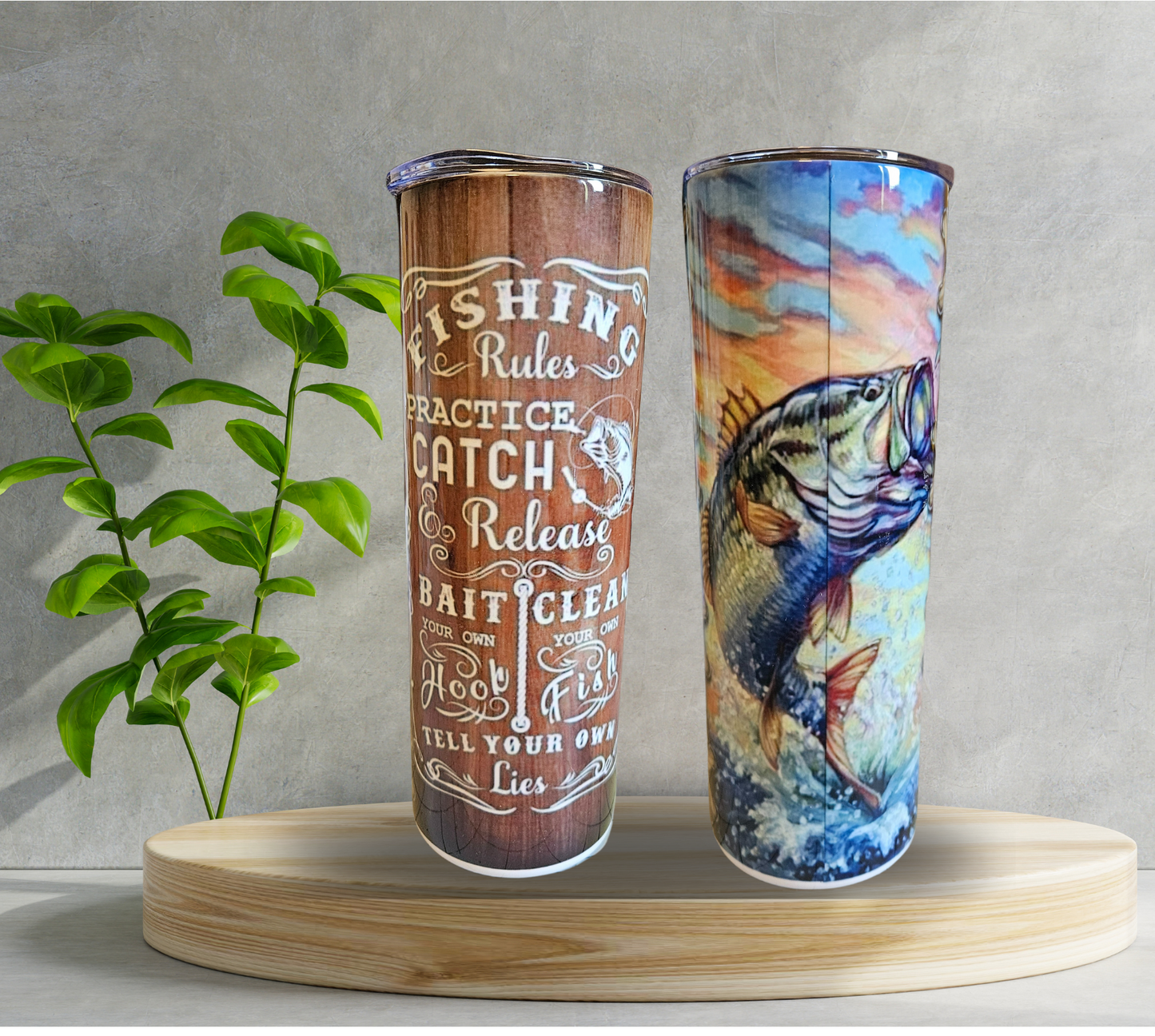 20 oz Water Tumbler - Fishing Rules