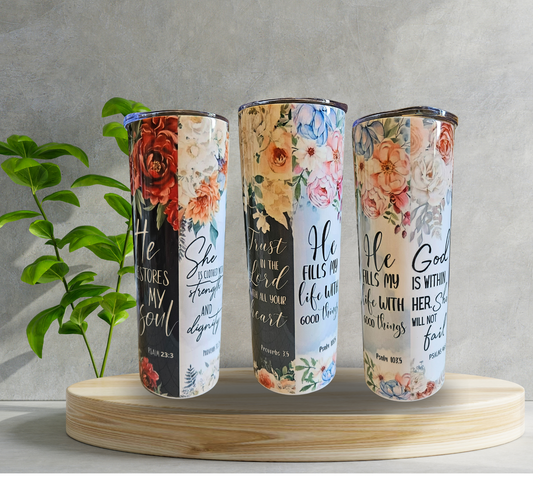 20 oz Water Tumbler -Scripture - Columns
