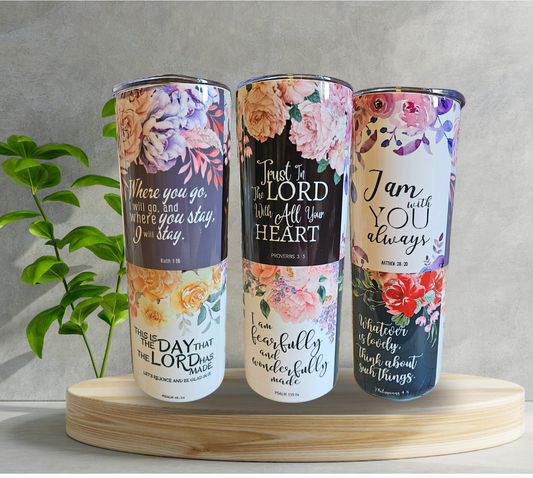 20 oz Water Tumbler -Scripture Boxes